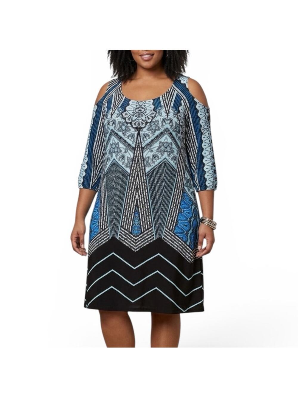 New Directions Woman cold shoulder shift dress NWT size 2X